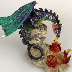 NOS Vintage Dragon Oil Warmer/tealight Statue Old Stock Unused